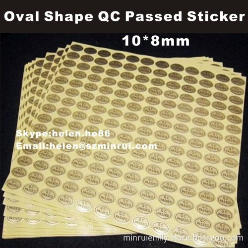 Custom Round And Oval Shape Qc Passed Stickers,self Adhesive Labels For Products Quality Control 